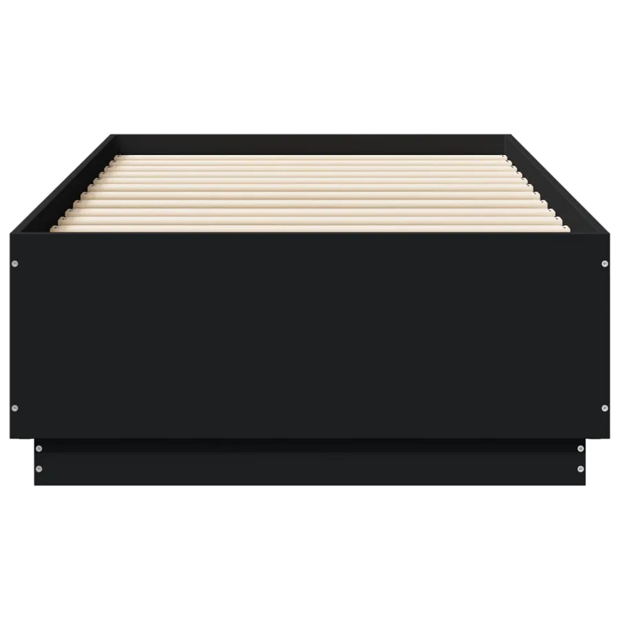 Cadre de lit avec LED sans matelas noir 75x190 cm - 6