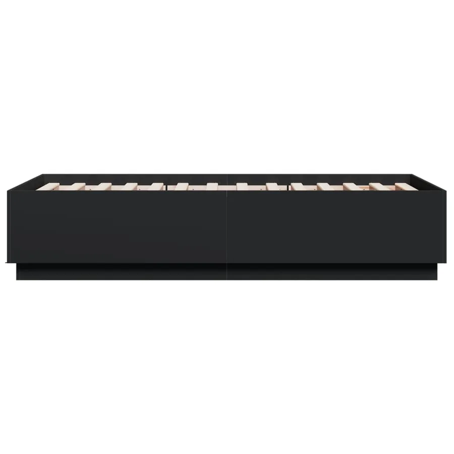 Cadre de lit avec LED sans matelas noir 75x190 cm - 7
