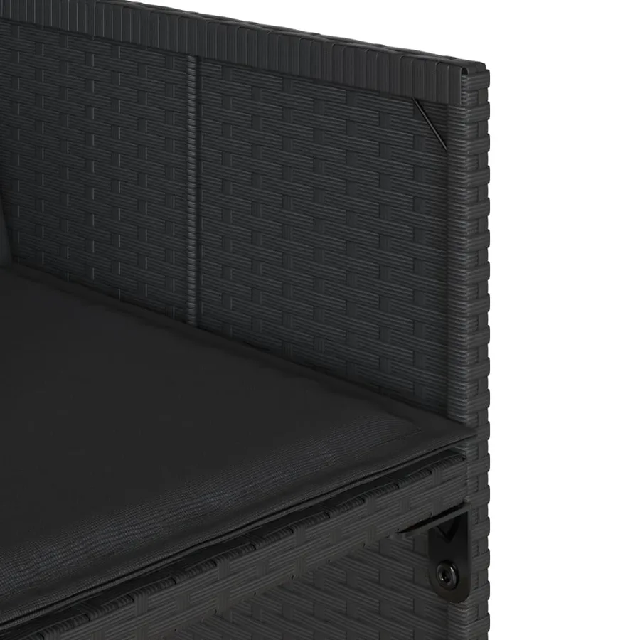 Chaises de jardin lot de 4 avec coussins noir résine tressée - 10