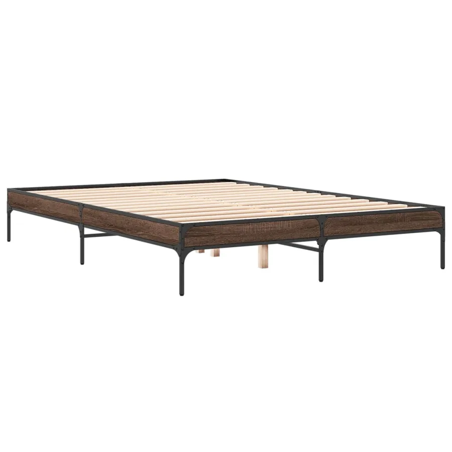 Cadre de lit sans matelas chêne marron 150x200 cm - 3