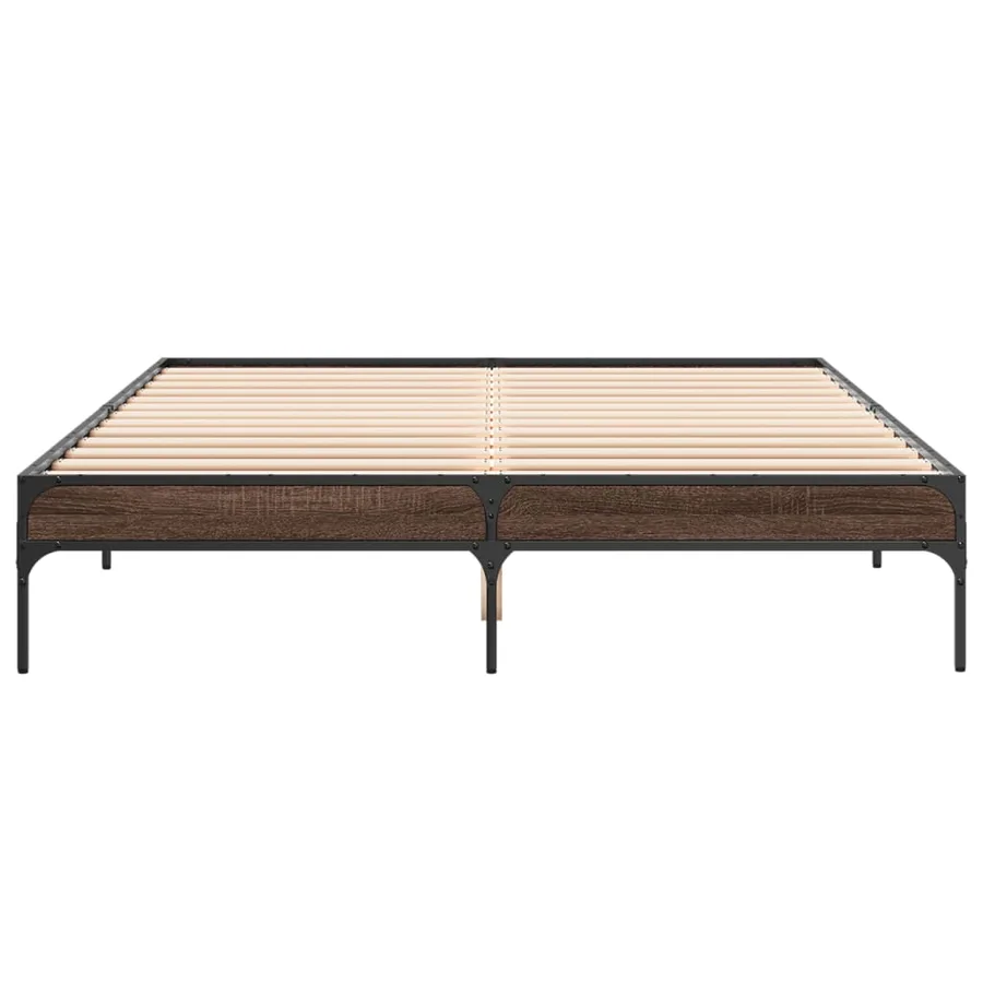 Cadre de lit sans matelas chêne marron 150x200 cm - 4