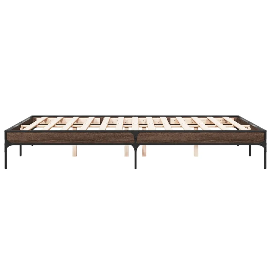 Cadre de lit sans matelas chêne marron 150x200 cm - 5