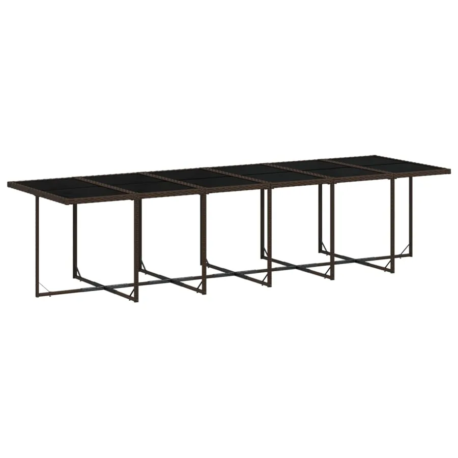Ensemble à manger de jardin avec coussins 13 pcs marron rotin - 4