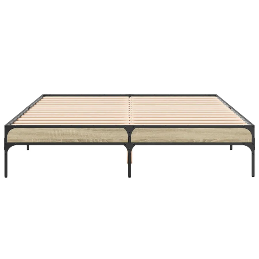 Cadre de lit sans matelas chêne sonoma 140x200 cm - 4
