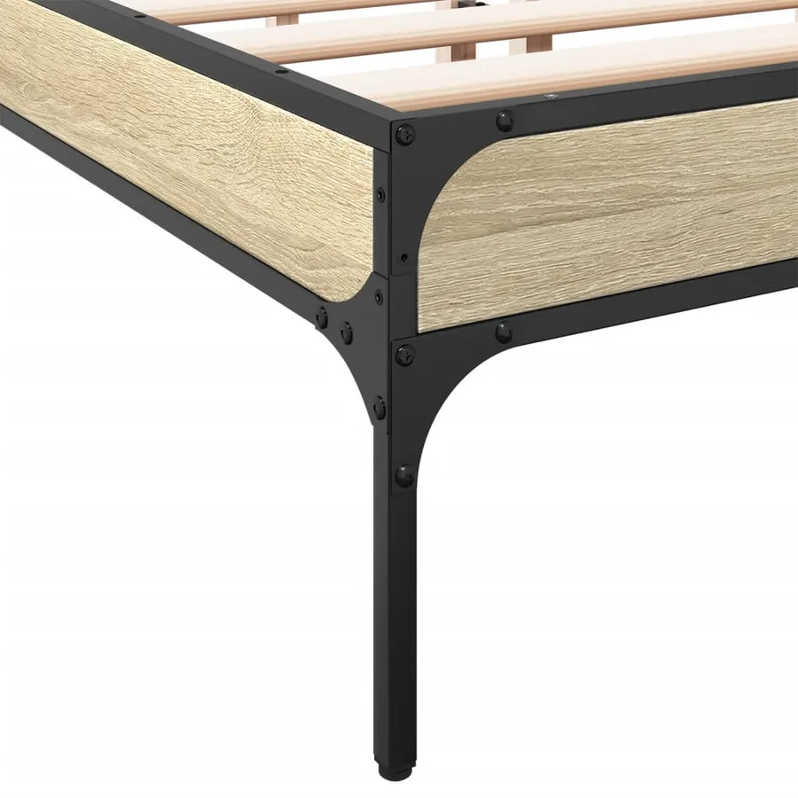 Cadre de lit sans matelas chêne sonoma 140x200 cm - 7