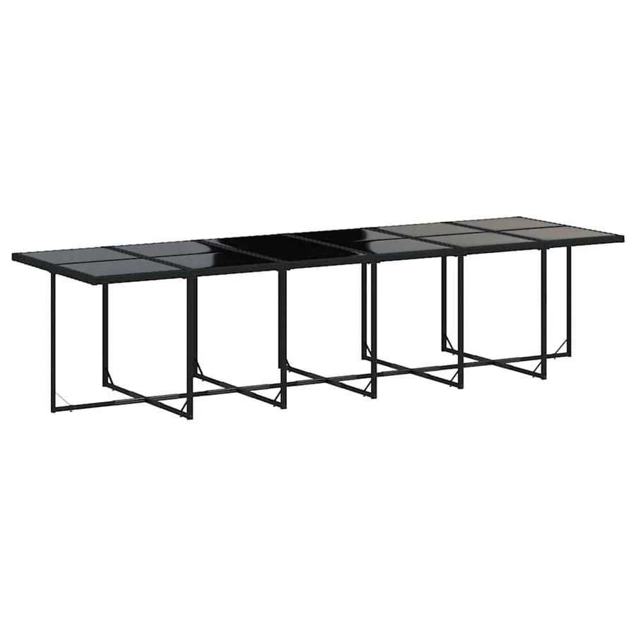 Ensemble à manger de jardin 13 pcs coussins noir résine tressée - 4