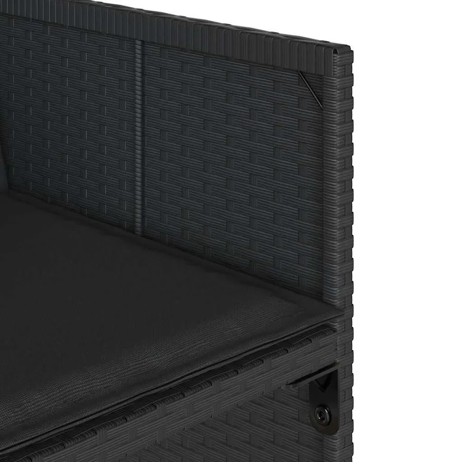Ensemble à manger de jardin 11 pcs coussins noir résine tressée - 8