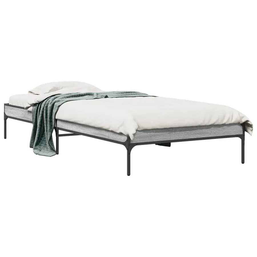 Cadre de lit sans matelas sonoma gris 100x200 cm - 2