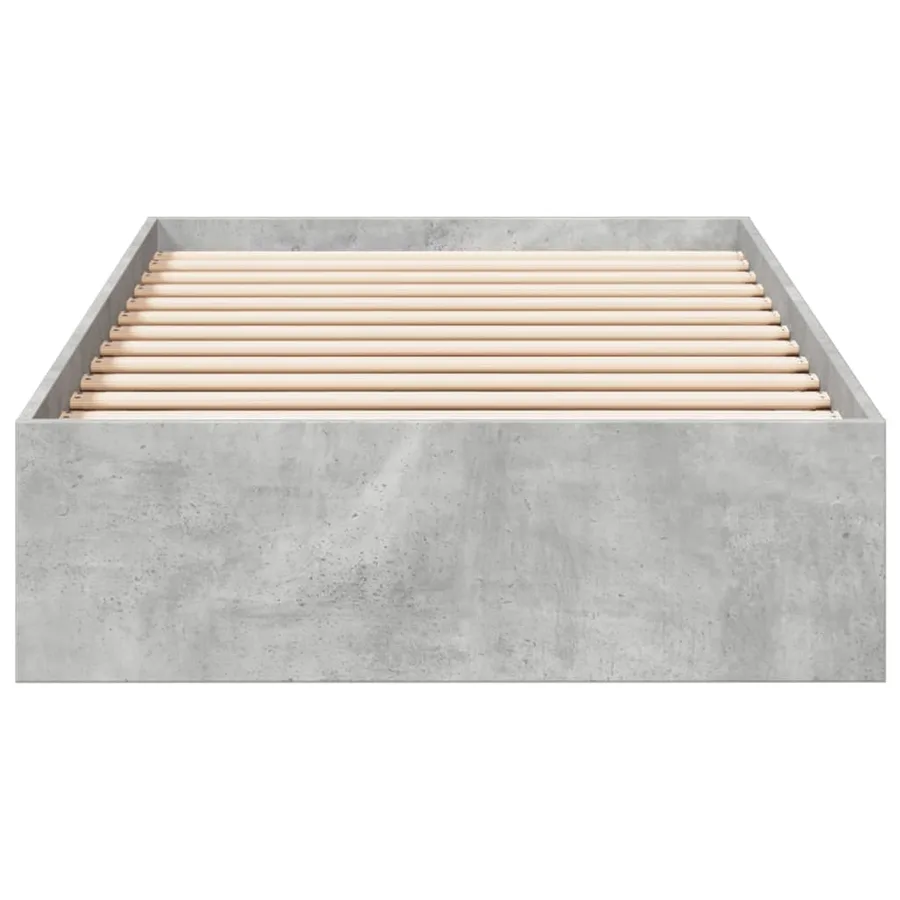 Cadre de lit avec tiroirs sans matelas gris béton 75x190 cm - 4
