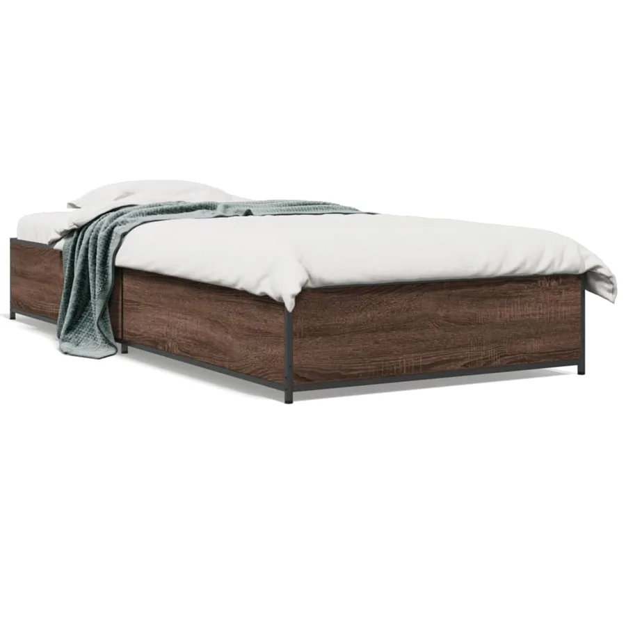 Cadre de lit sans matelas chêne marron 100x200 cm - 2
