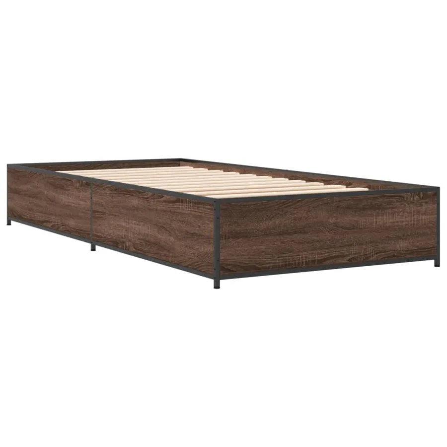 Cadre de lit sans matelas chêne marron 100x200 cm - 3
