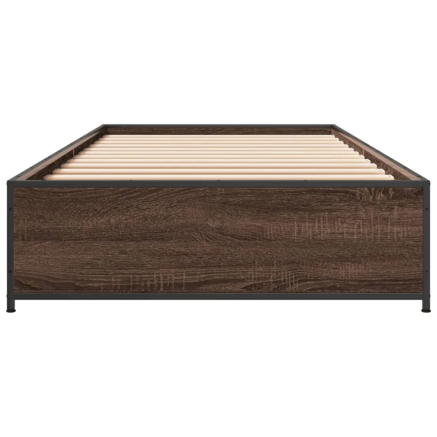 Cadre de lit sans matelas chêne marron 100x200 cm - 4