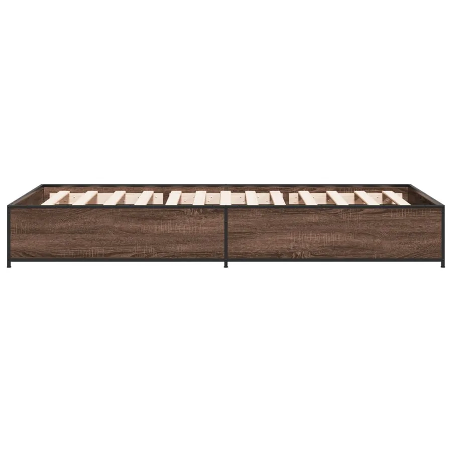 Cadre de lit sans matelas chêne marron 100x200 cm - 5