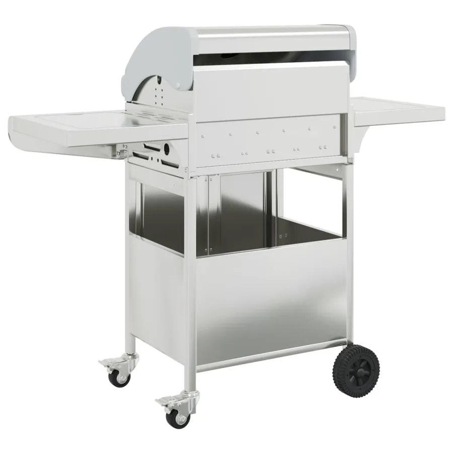 Barbecue gril à gaz avec 4 brûleurs argenté acier inoxydable - 5