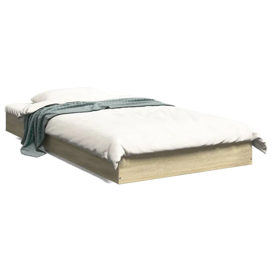 Cadre de lit sans matelas chêne sonoma 100x200 cm - 2
