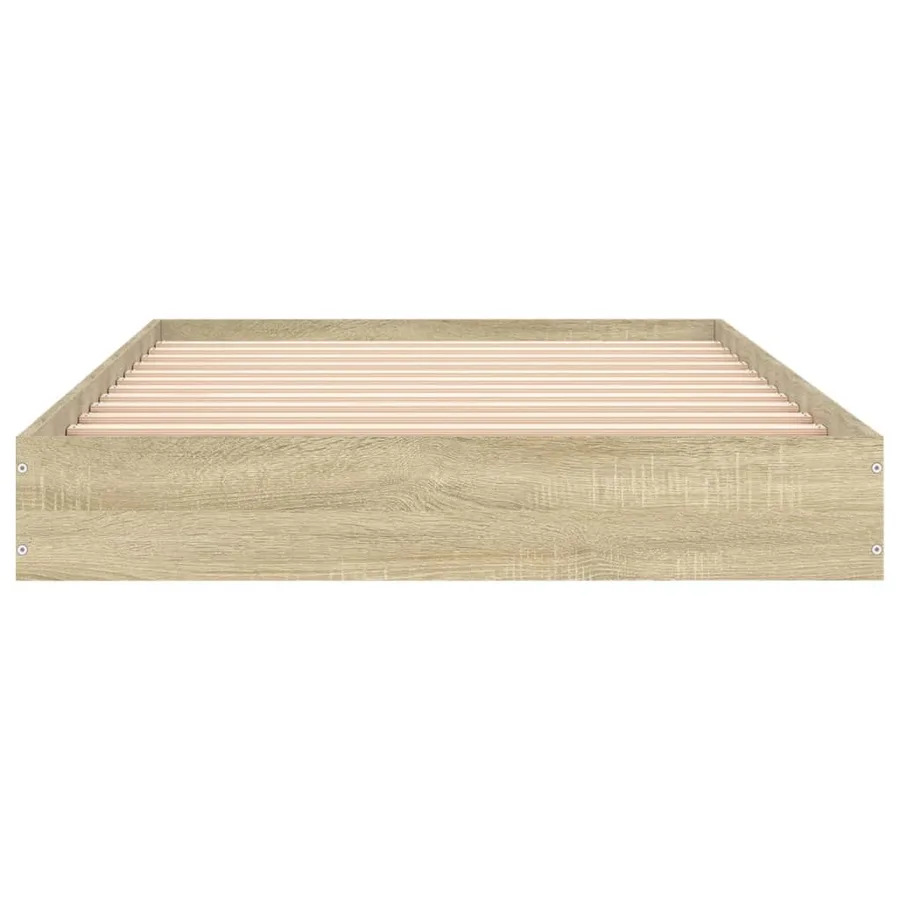 Cadre de lit sans matelas chêne sonoma 100x200 cm - 4