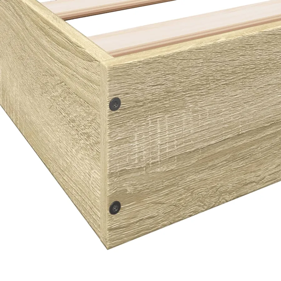 Cadre de lit sans matelas chêne sonoma 100x200 cm - 8