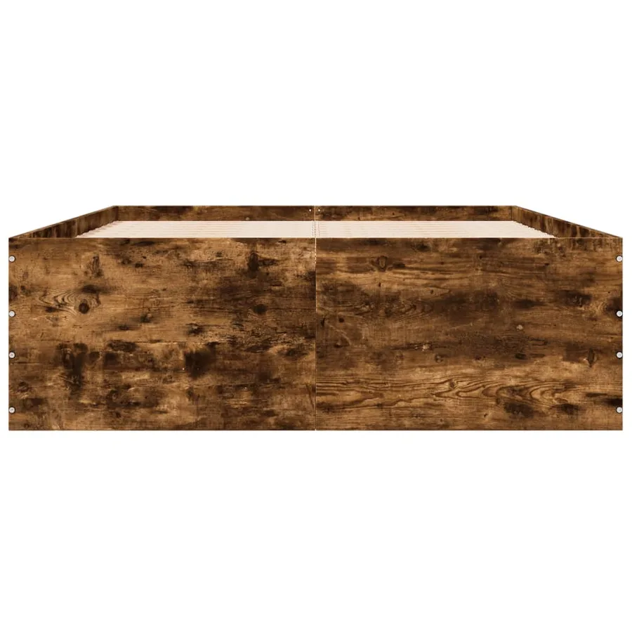 Cadre de lit sans matelas chêne fumé 135x190 cm - 4
