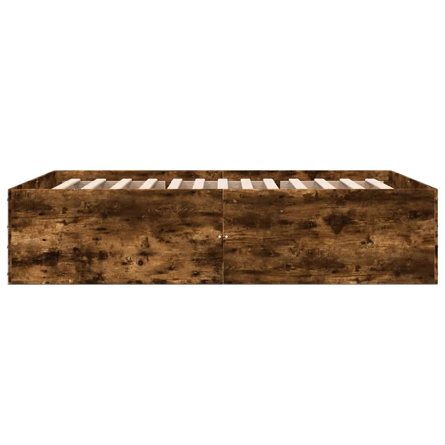 Cadre de lit sans matelas chêne fumé 135x190 cm - 5