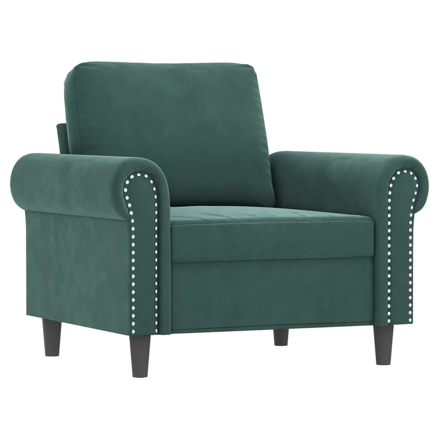 Ensemble de canapés 4 pcs avec coussins Vert foncé Velours - 3