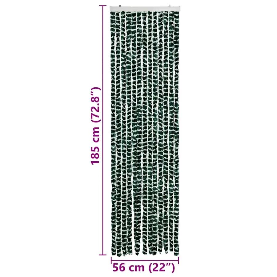 Moustiquaire Vert et blanc 56x185 cm Chenille - 7