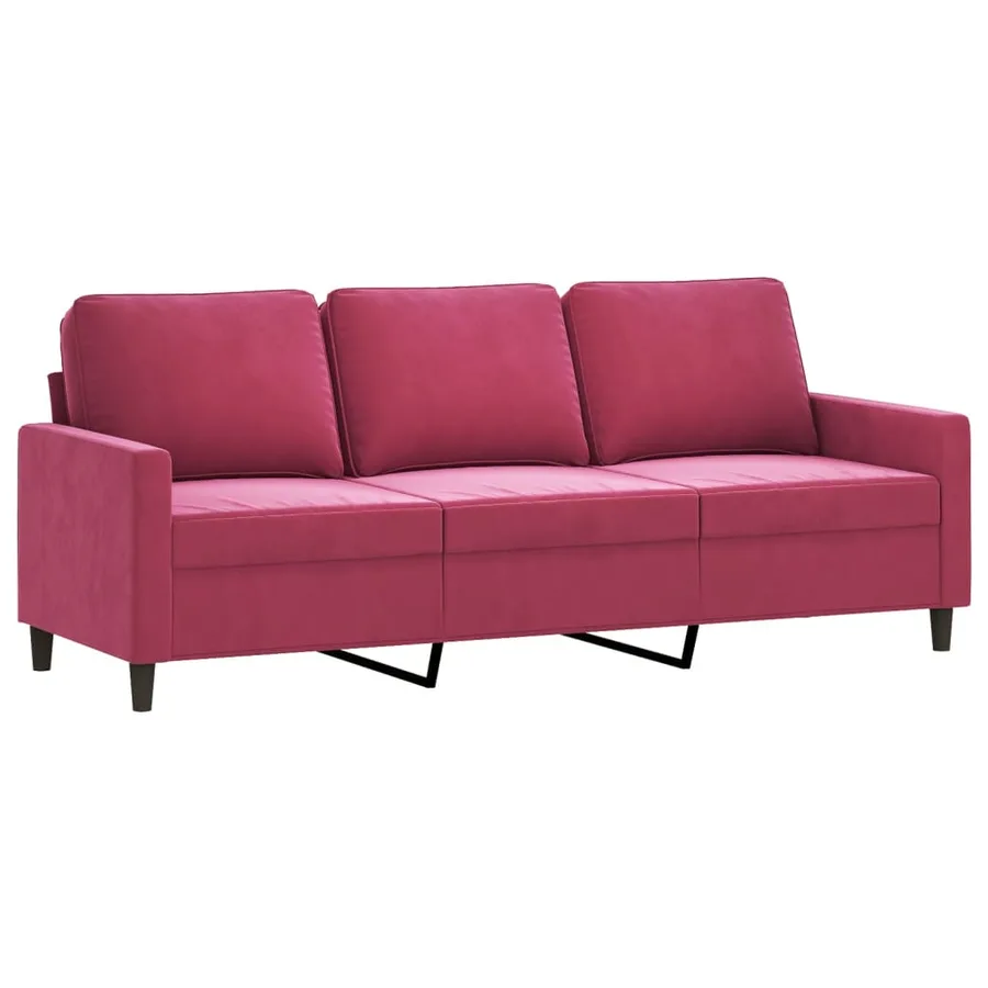 Ensemble de canapés 4 pcs rouge bordeaux velours - 5