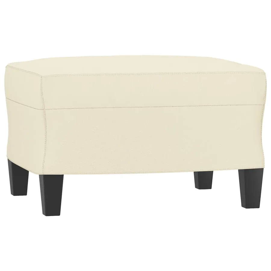 Fauteuil avec repose-pied Crème 60 cm Similicuir - 5