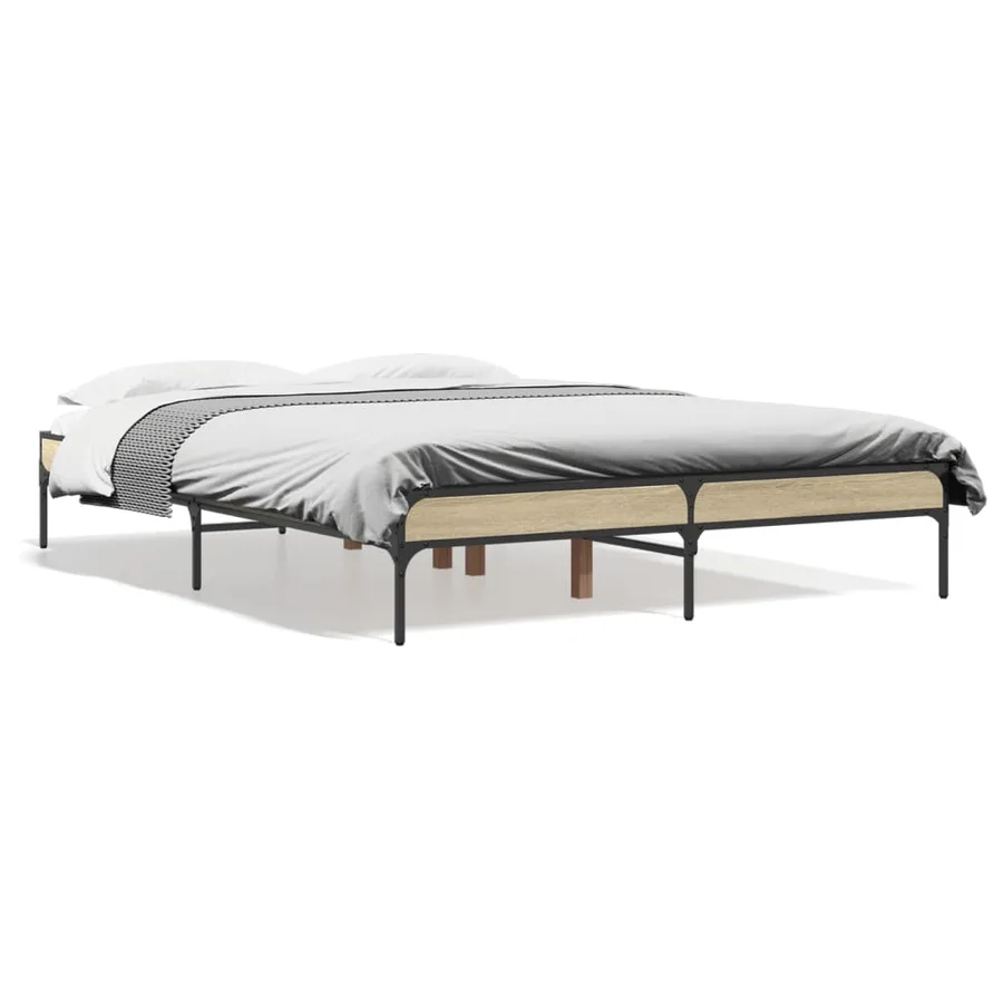 Cadre de lit sans matelas chêne sonoma 120x200 cm - 2