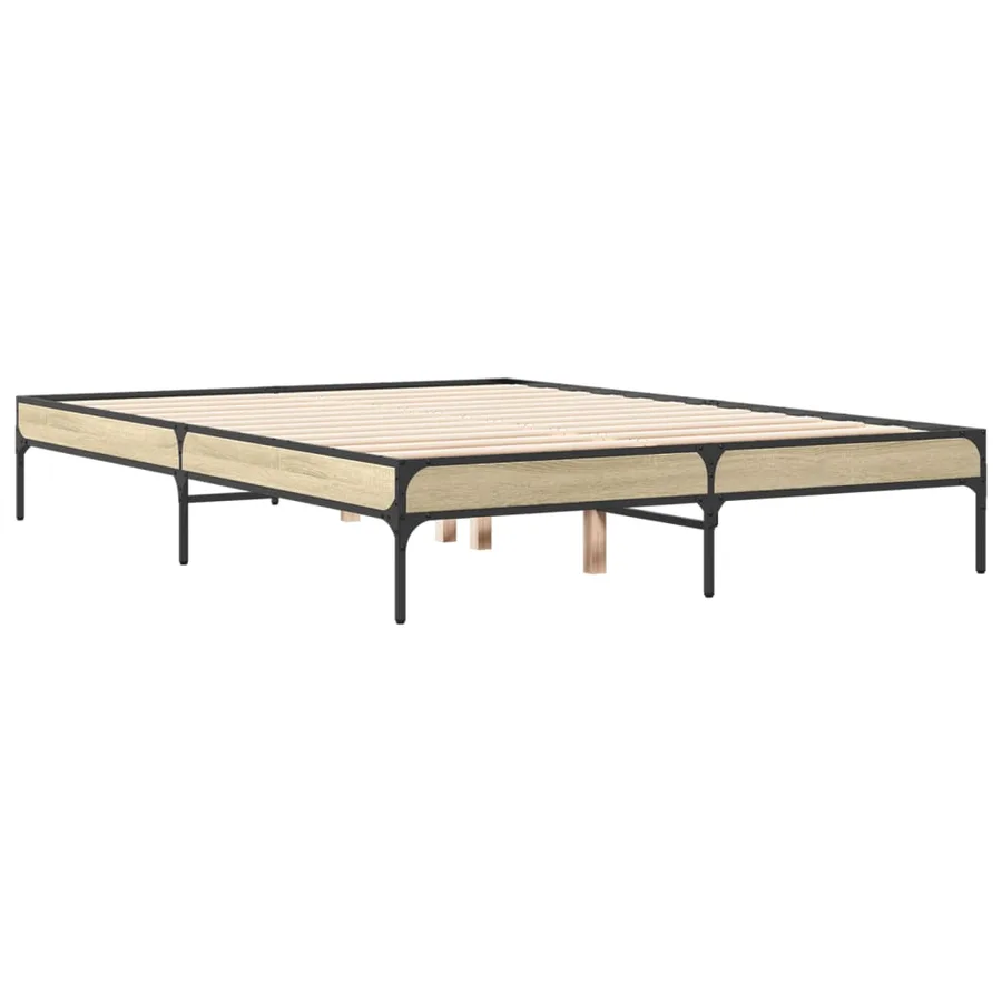 Cadre de lit sans matelas chêne sonoma 120x200 cm - 3