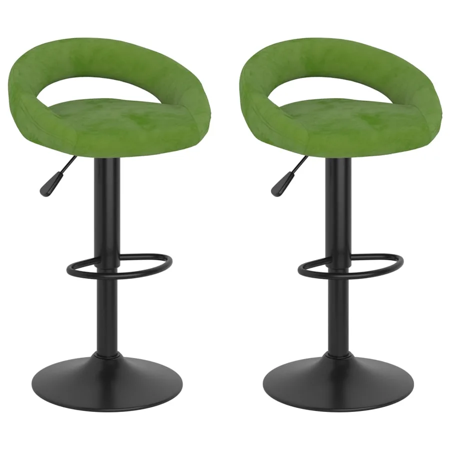 Tabourets de bar lot de 2 vert clair velours - 2