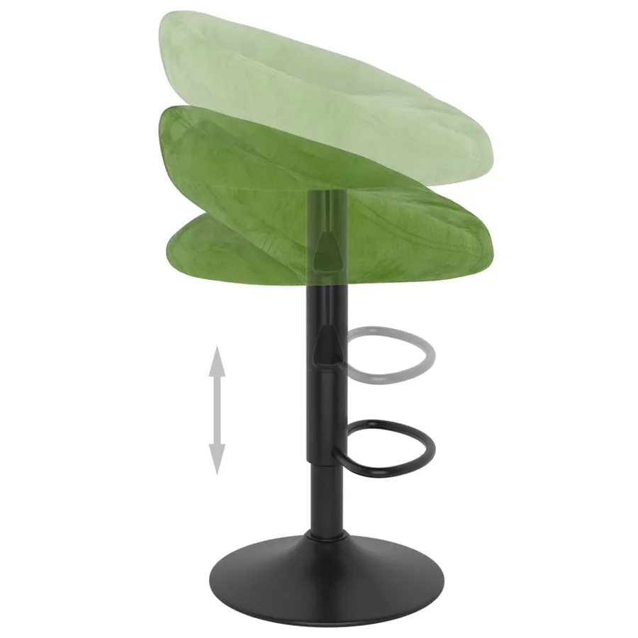 Tabourets de bar lot de 2 vert clair velours - 7