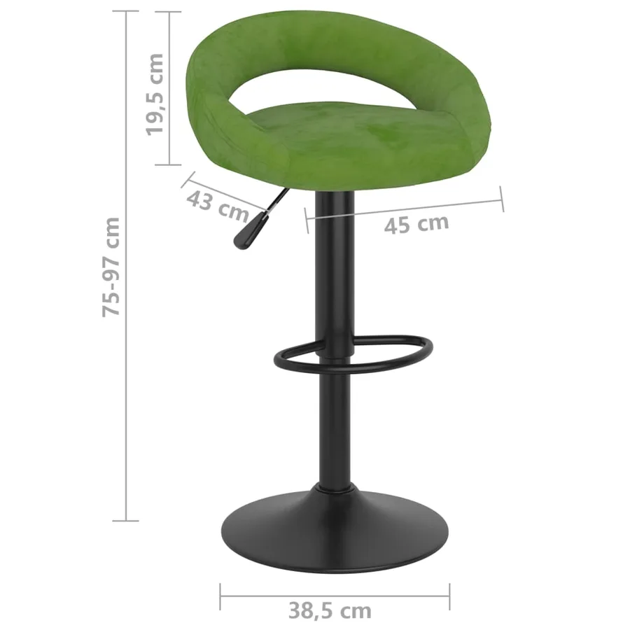 Tabourets de bar lot de 2 vert clair velours - 9