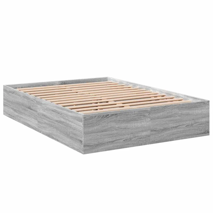 Cadre de lit sans matelas sonoma gris 135x190 cm - 3