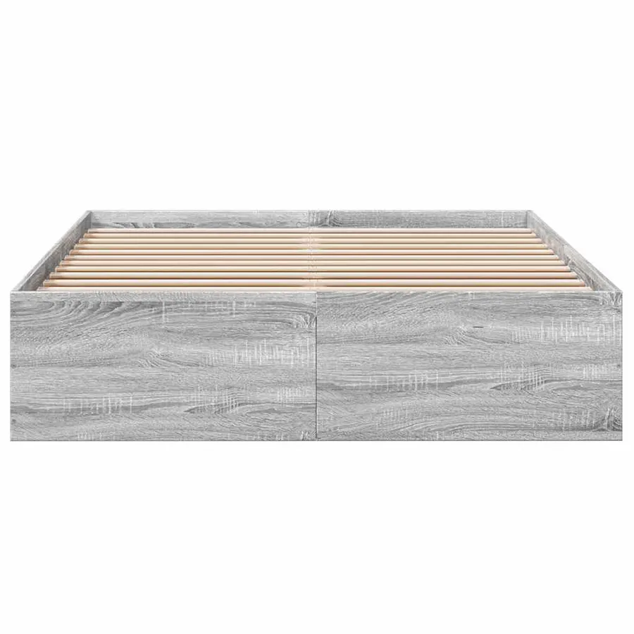 Cadre de lit sans matelas sonoma gris 135x190 cm - 4