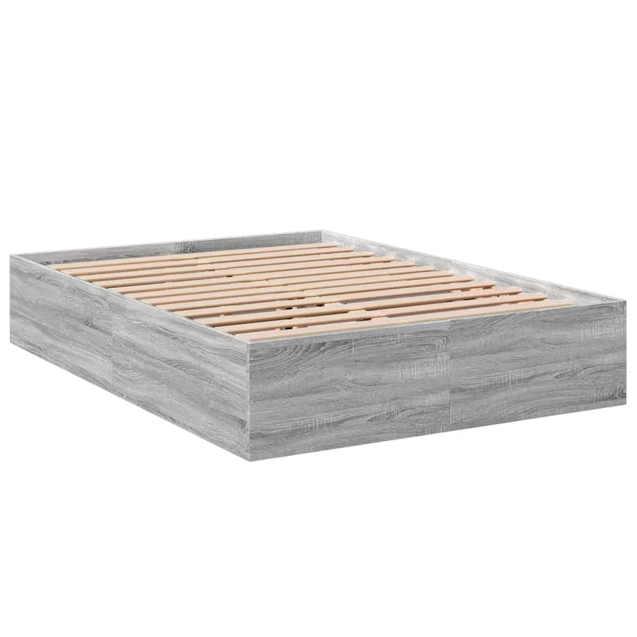 Cadre de lit sans matelas sonoma gris 135x190 cm - 6