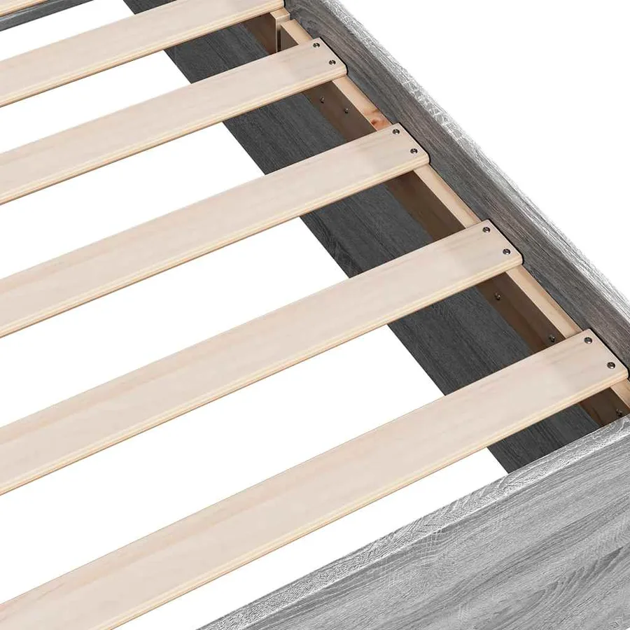 Cadre de lit sans matelas sonoma gris 135x190 cm - 7