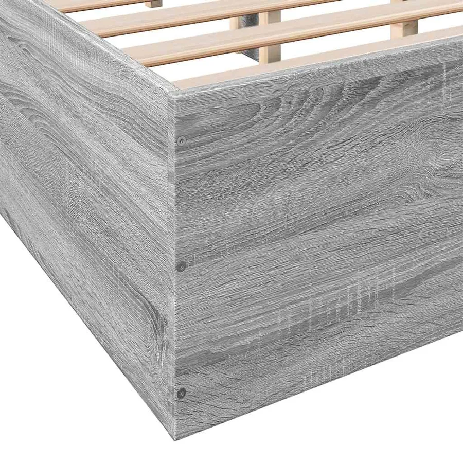 Cadre de lit sans matelas sonoma gris 135x190 cm - 8