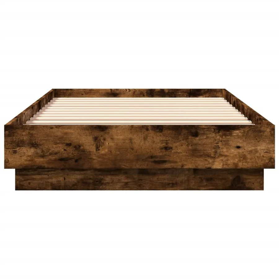 Cadre de lit sans matelas chêne fumé 100x200 cm bois ingénierie - 4