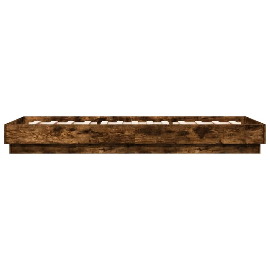 Cadre de lit sans matelas chêne fumé 100x200 cm bois ingénierie - 5