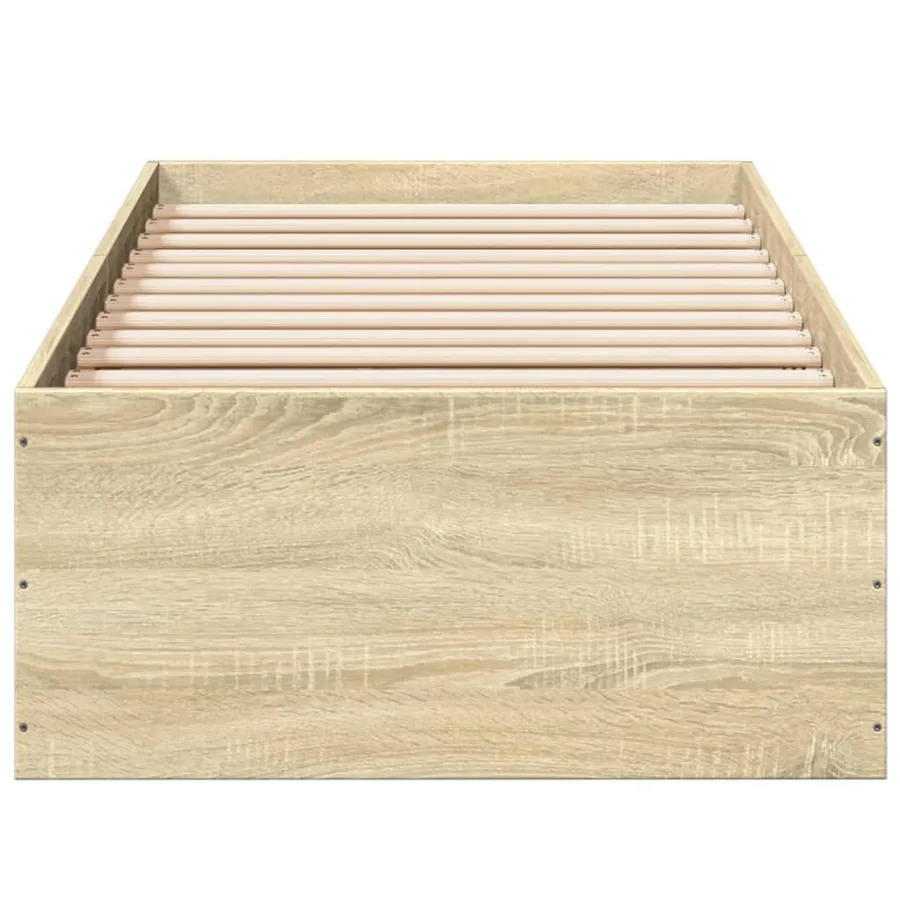 Cadre de lit sans matelas chêne sonoma 75x190 cm - 4