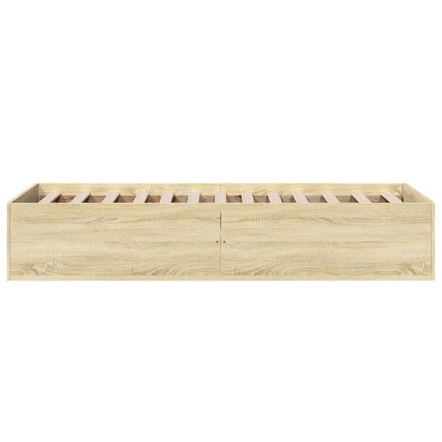 Cadre de lit sans matelas chêne sonoma 75x190 cm - 5