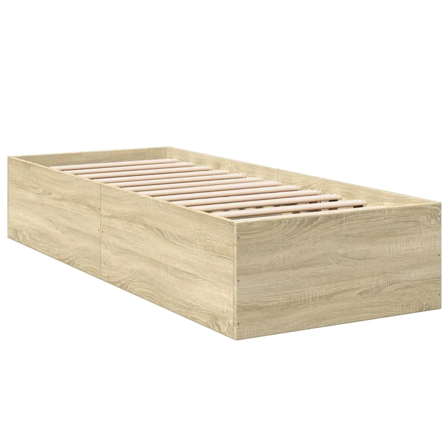 Cadre de lit sans matelas chêne sonoma 75x190 cm - 6