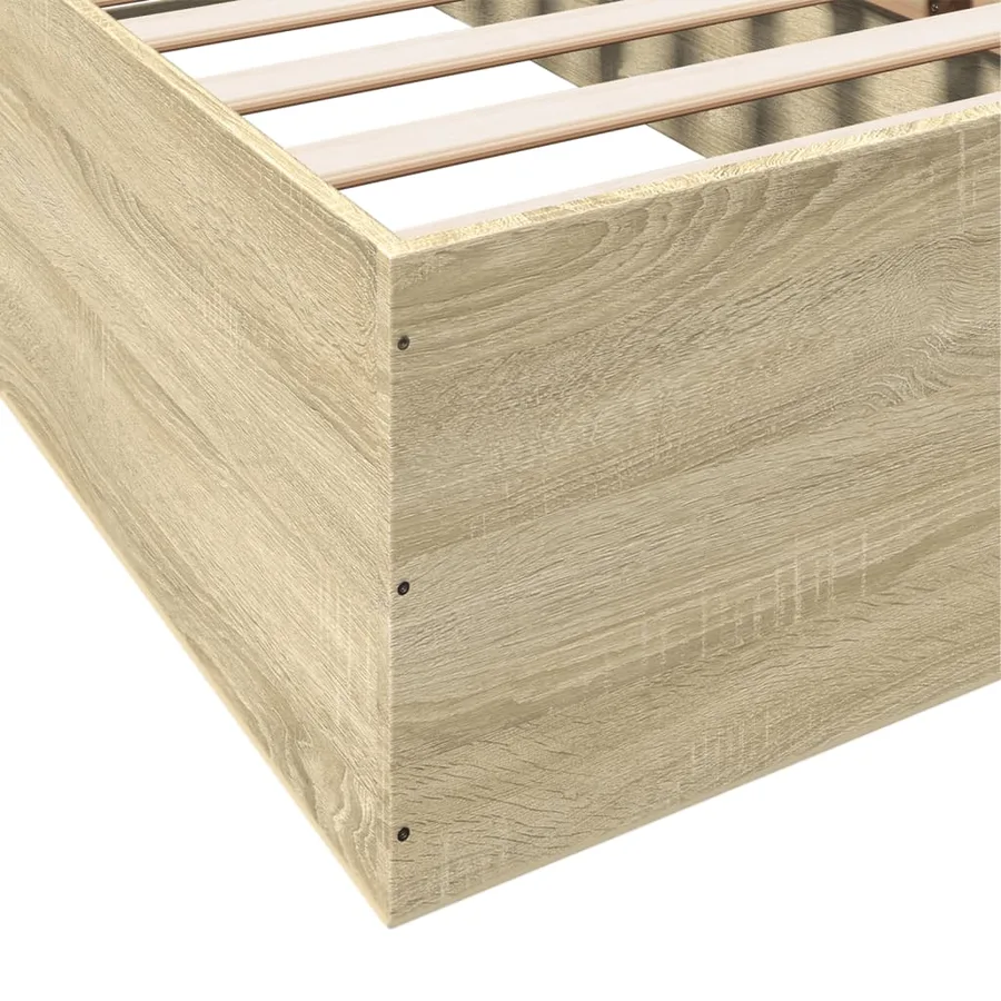 Cadre de lit sans matelas chêne sonoma 75x190 cm - 8