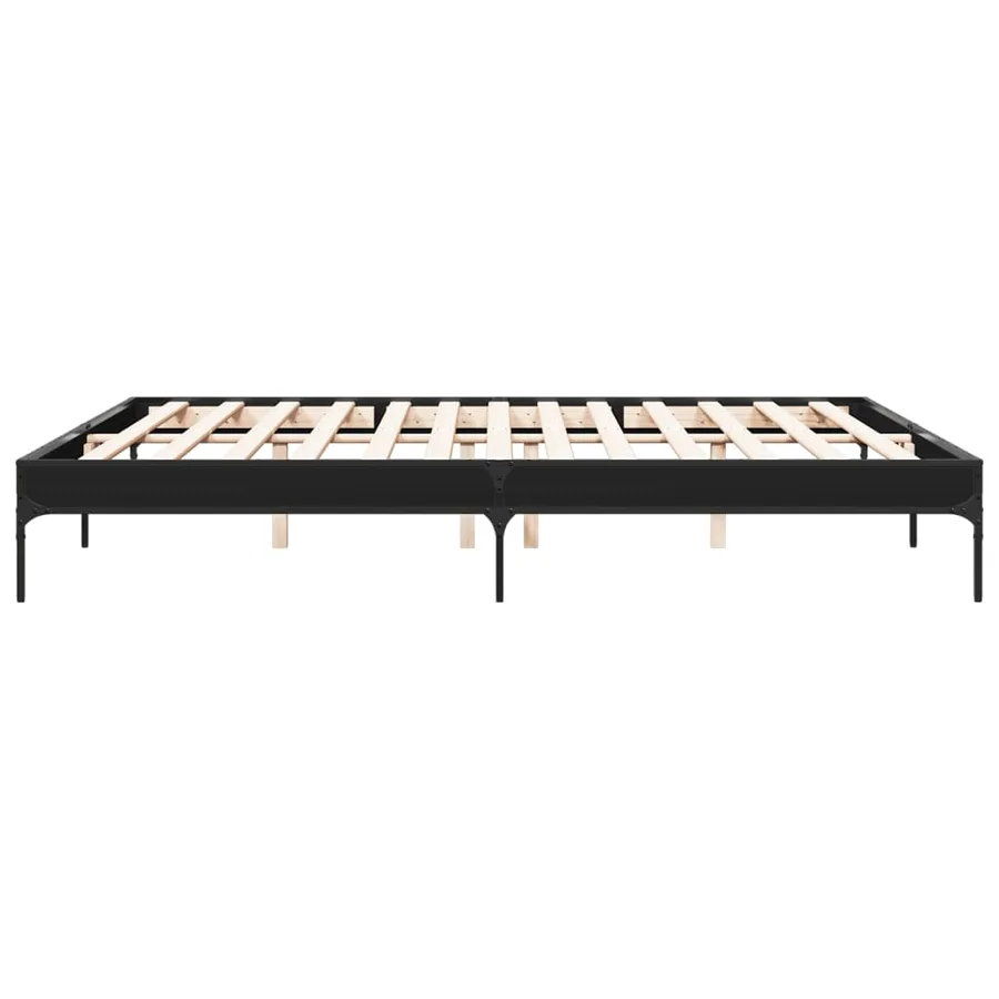 Cadre de lit sans matelas noir 200x200 cm - 5