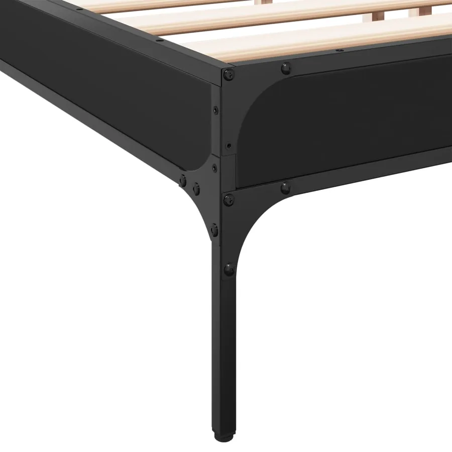 Cadre de lit sans matelas noir 200x200 cm - 7