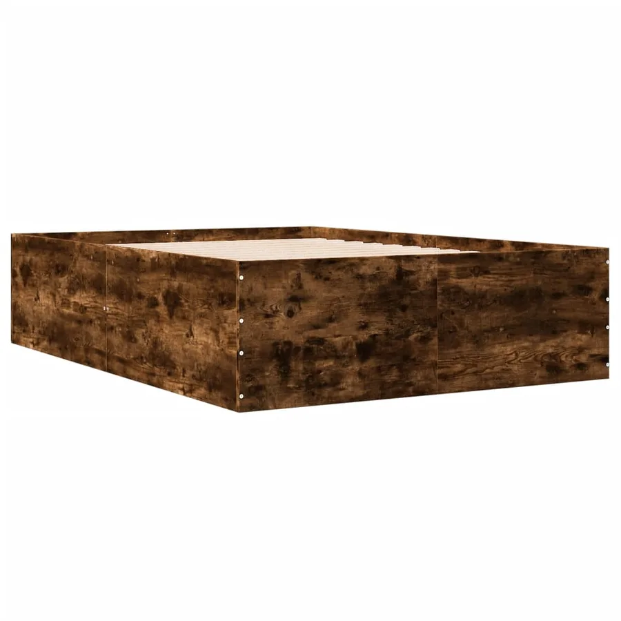 Cadre de lit sans matelas chêne fumé 120x190 cm - 6