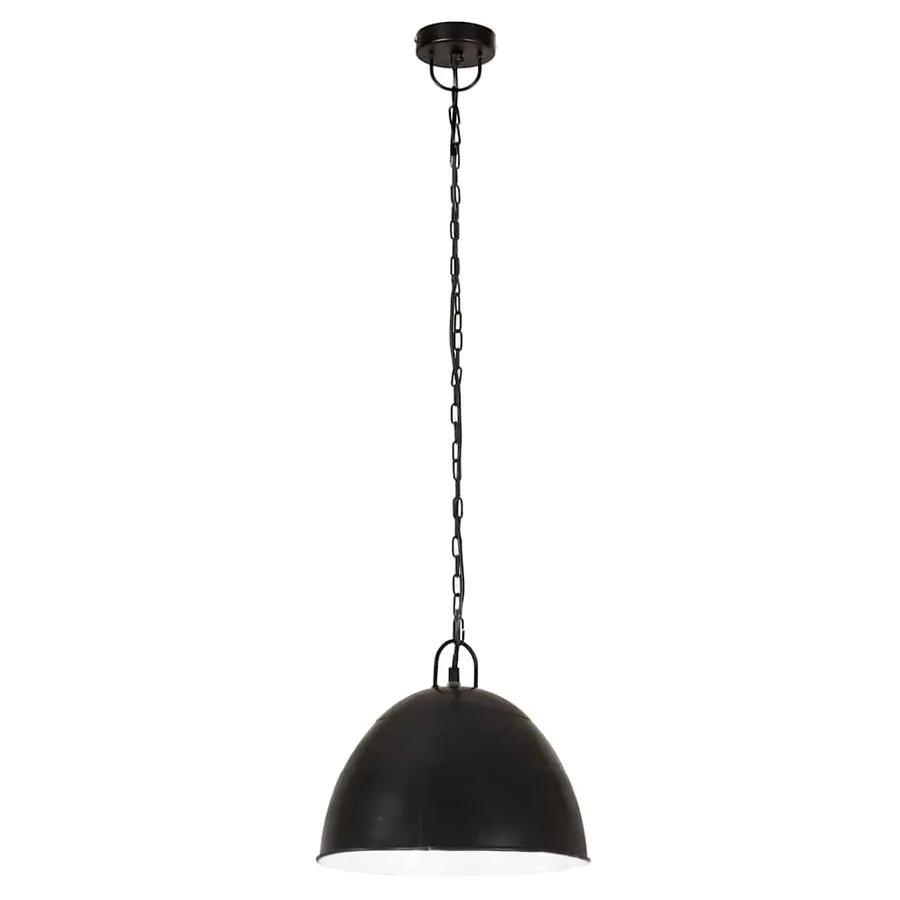 Lampe suspendue industrielle vintage 25 W Noir Rond 31 cm E27 - 3