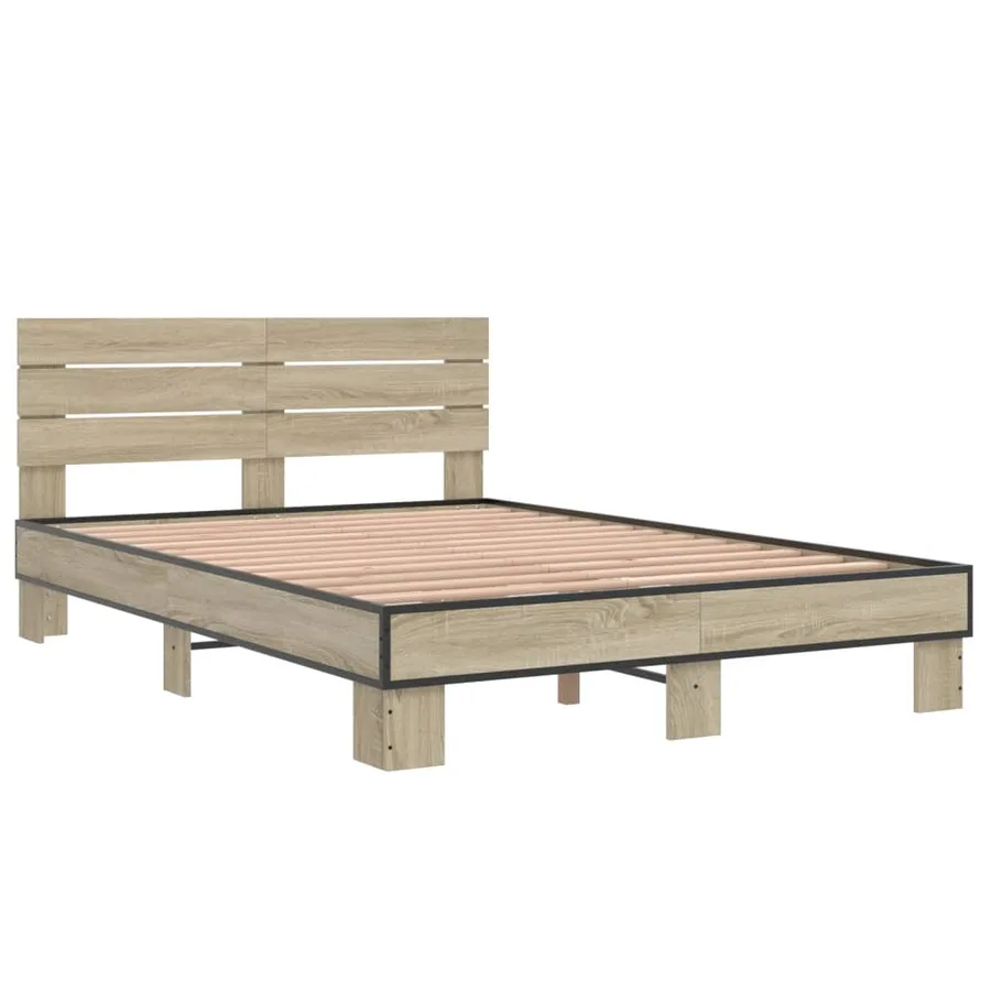 Cadre de lit sans matelas chêne sonoma 140x200 cm - 3