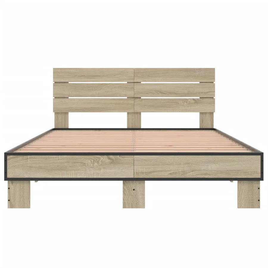Cadre de lit sans matelas chêne sonoma 140x200 cm - 4