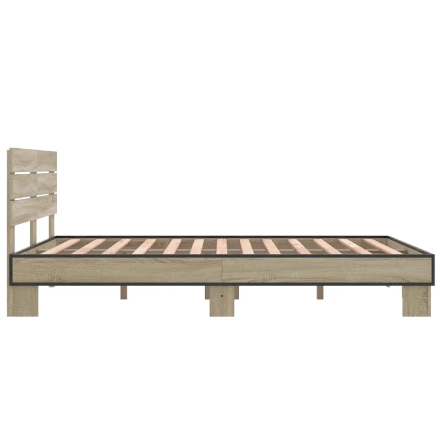 Cadre de lit sans matelas chêne sonoma 140x200 cm - 5